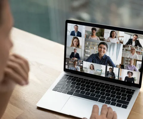 Person looking at Zoom Screen